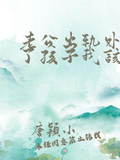 老公出轨外面有了孩子我该怎么办