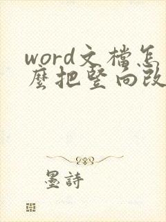 word文档怎么把竖向改成横向