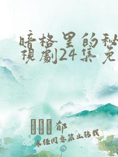 暗格里的秘密电视剧24集免费观看