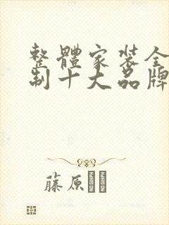 整体家装全屋定制十大品牌