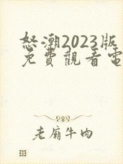 怒潮2023版免费观看电视剧粤语版