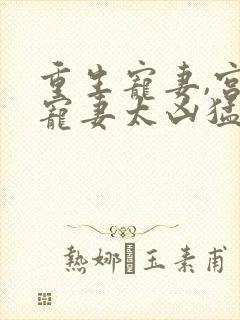 重生宠妻,宫少宠妻太凶猛