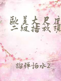 欧美大尺度一级二级播放视频