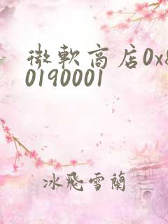 微软商店0x80190001