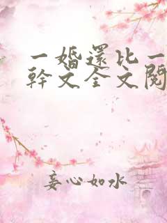 一婚还比一婚高干文全文阅读