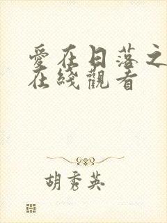 爱在日落之前 在线观看