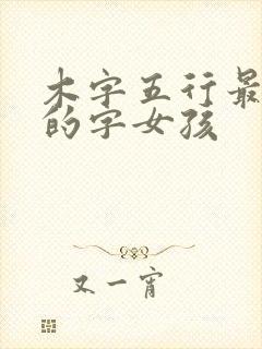 木字五行最吉利的字女孩