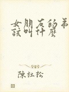 女朋友的弟弟应该叫什么