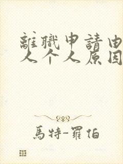 离职申请由于本人个人原因20字