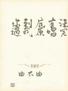 你到底有没有爱过我原唱完整版