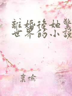 离婚后她惊艳了世界的小说