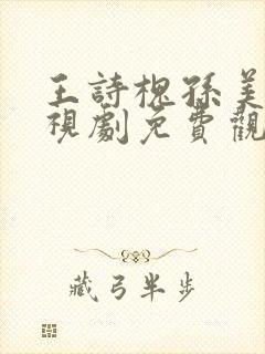 王诗槐孙美瑶电视剧免费观看