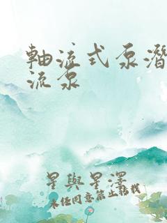 轴流式泵潜水轴流泵