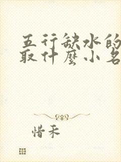 五行缺水的男孩取什么小名