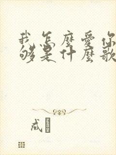 我怎么爱你都不够是什么歌