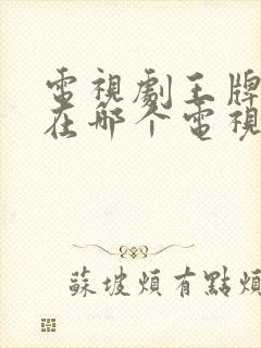 电视剧王牌部队在哪个电视台播放