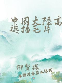 中国大陆高清无遮挡毛片