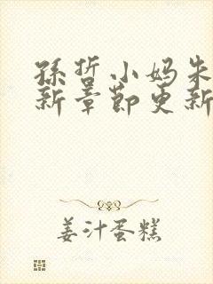 孙哲小妈朱颜最新章节更新