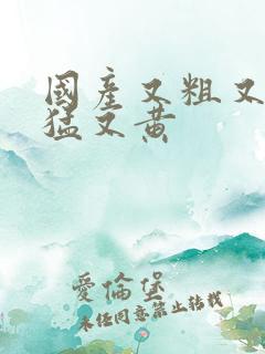 国产又粗又长又猛又黄