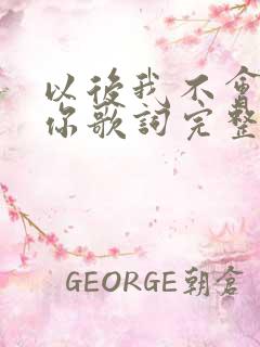 以后我不会再爱你歌词完整版