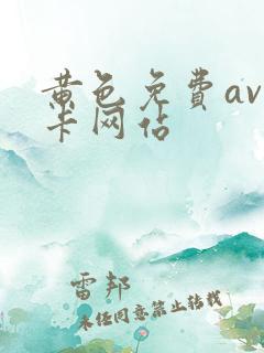 黄色免费av不卡网站