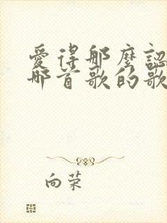 爱得那么认真是哪首歌的歌词