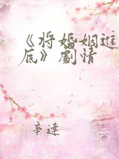 《将婚姻进行到底》剧情