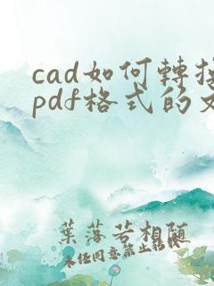 cad如何转换pdf格式的文件