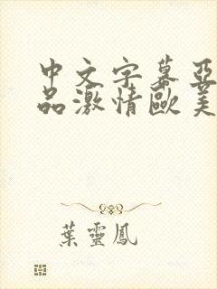 中文字幕亚洲精品激情欧美