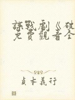 谍战剧《破绽》免费观看全集