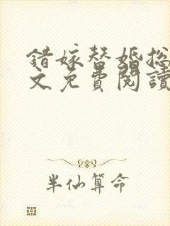 错嫁替婚总裁全文免费阅读小说