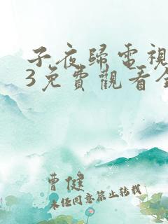 子夜归电视剧33免费观看全集高清