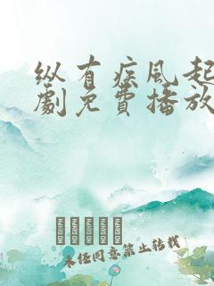 纵有疾风起电视剧免费播放