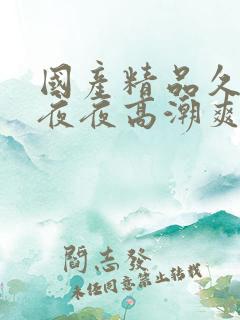 国产精品久久久夜夜高潮爽爽爽