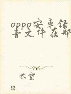 oppo安卓录音文件在哪个文件夹