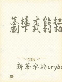 怎样才能把电视剧下载到相册上