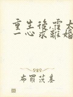 重生后,霍太太一心求离婚 水果虫儿