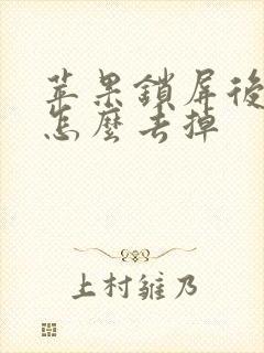 苹果锁屏后相机怎么去掉