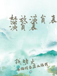 怒放演员表全部演员表