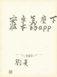 安卓怎么下载老版本的app