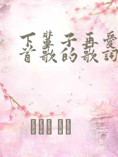 下辈子再爱是哪首歌的歌词