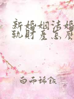 新婚姻法婚内出轨财产怎么分割