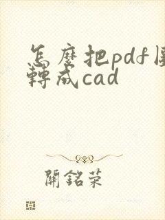 怎么把pdf图转成cad
