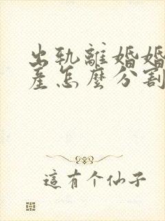 出轨离婚婚前财产怎么分割