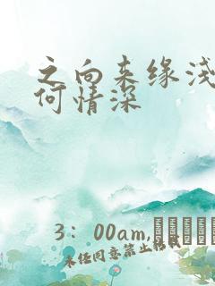 之向来缘浅,奈何情深