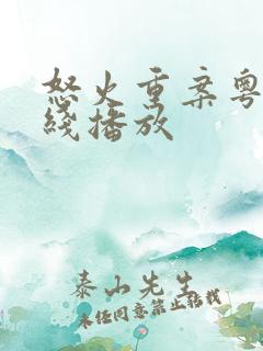 怒火重案粤语在线播放