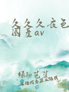 久久久夜色精品国产av