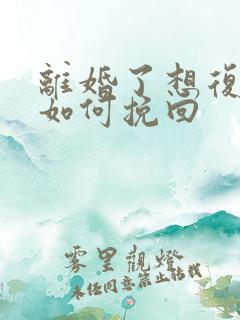 离婚了想复婚该如何挽回