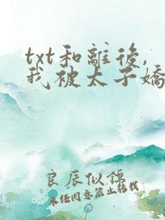 txt和离后,我被太子娇养了