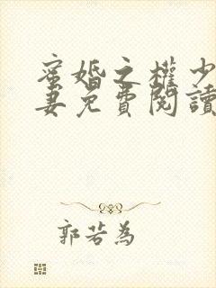 蜜婚之权少的爱妻免费阅读全文